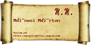 Ménesi Márton névjegykártya
